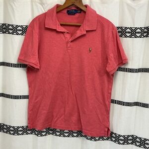 Polo Ralph Lauren Custom Slim Fit Polo Shirt‎ Men's Medium Red Heather Classic